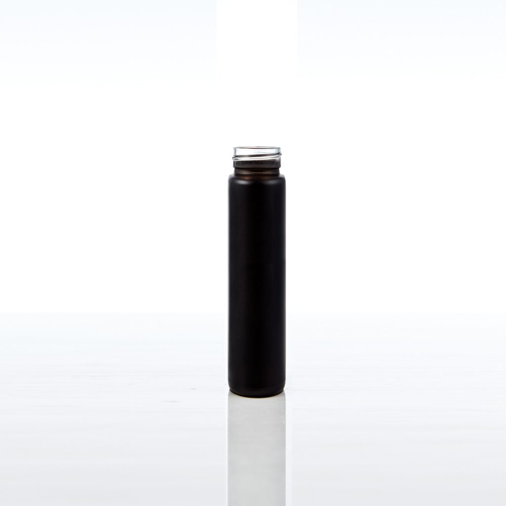 Cannasupplies Glass Tube, for use with CR-capable closure. Decorated in matte black
