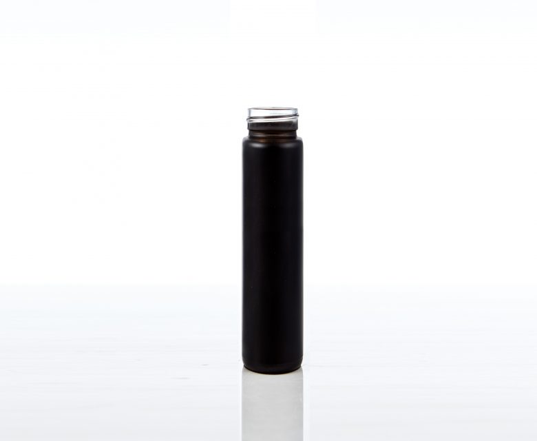 Cannasupplies Glass Tube, for use with CR-capable closure. Decorated in matte black