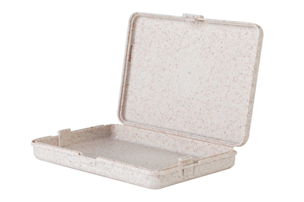 Plant-based hinged case for prerolls, vape carts, edibles and more.