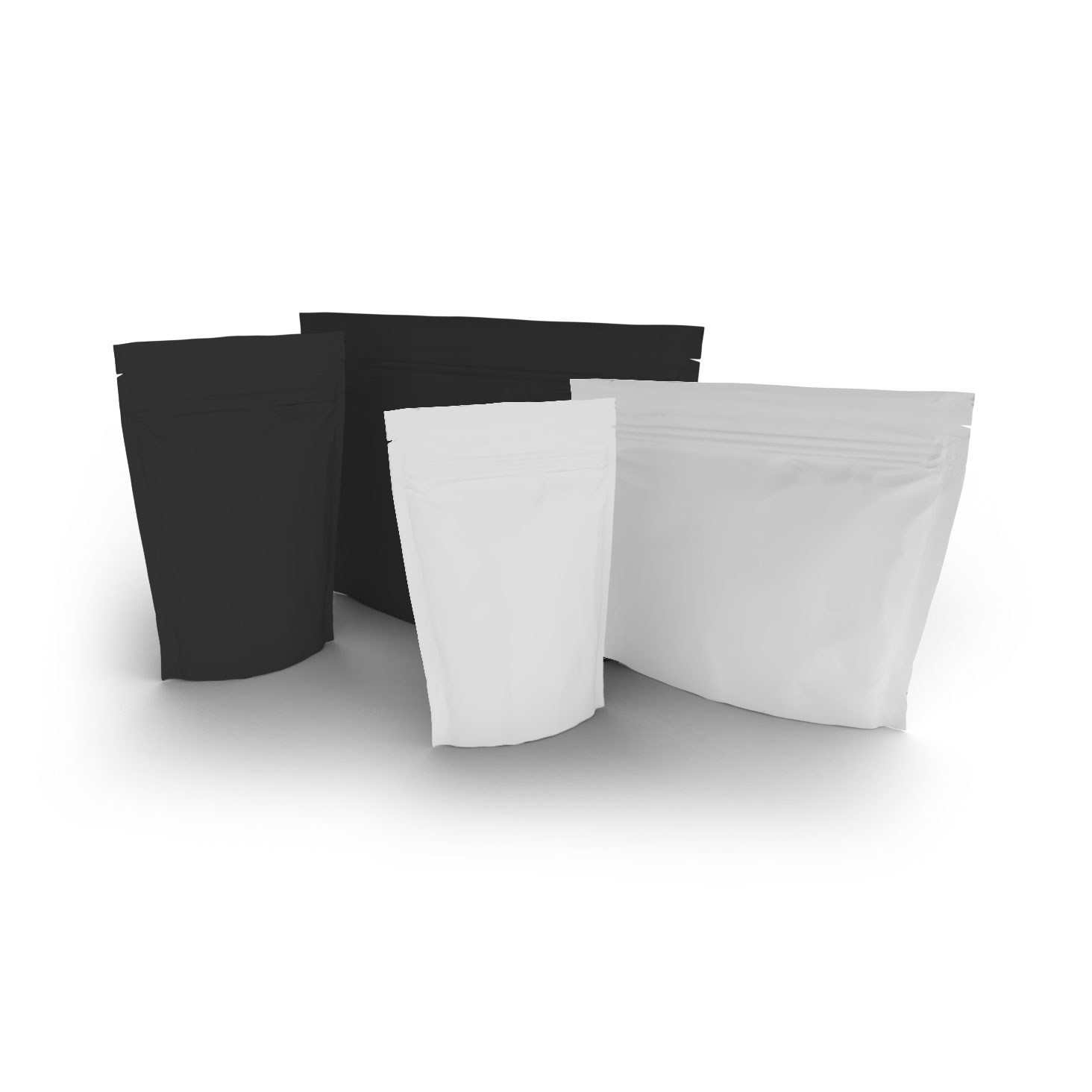 Cannasupplies CR Pouches for dried flower, edibles and more. In-stock in 3 sizes in black or white, or contact us to learn more about custom printing.